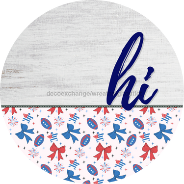 Patriotic Door Hanger Hi Dco - 01452 - Dh 18’ Round Wood